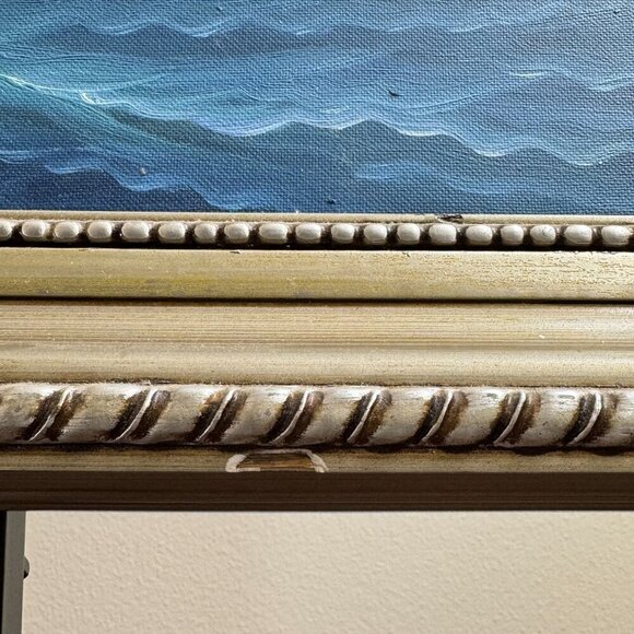 2006 Classic Sailing Ship Artwork on Canvas Oil Painting Framed Size 28" x 24" - Picture 12 of 15